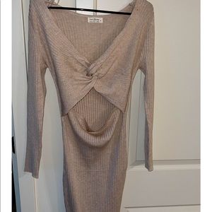 Beige sweater dress